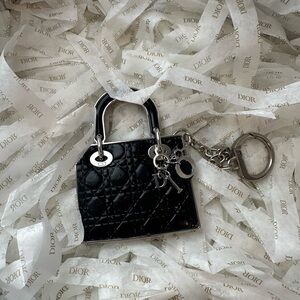 Lady Dior Black Quilted Keychain Compact Makeup Palette